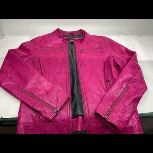 Pink Danier leather jacket